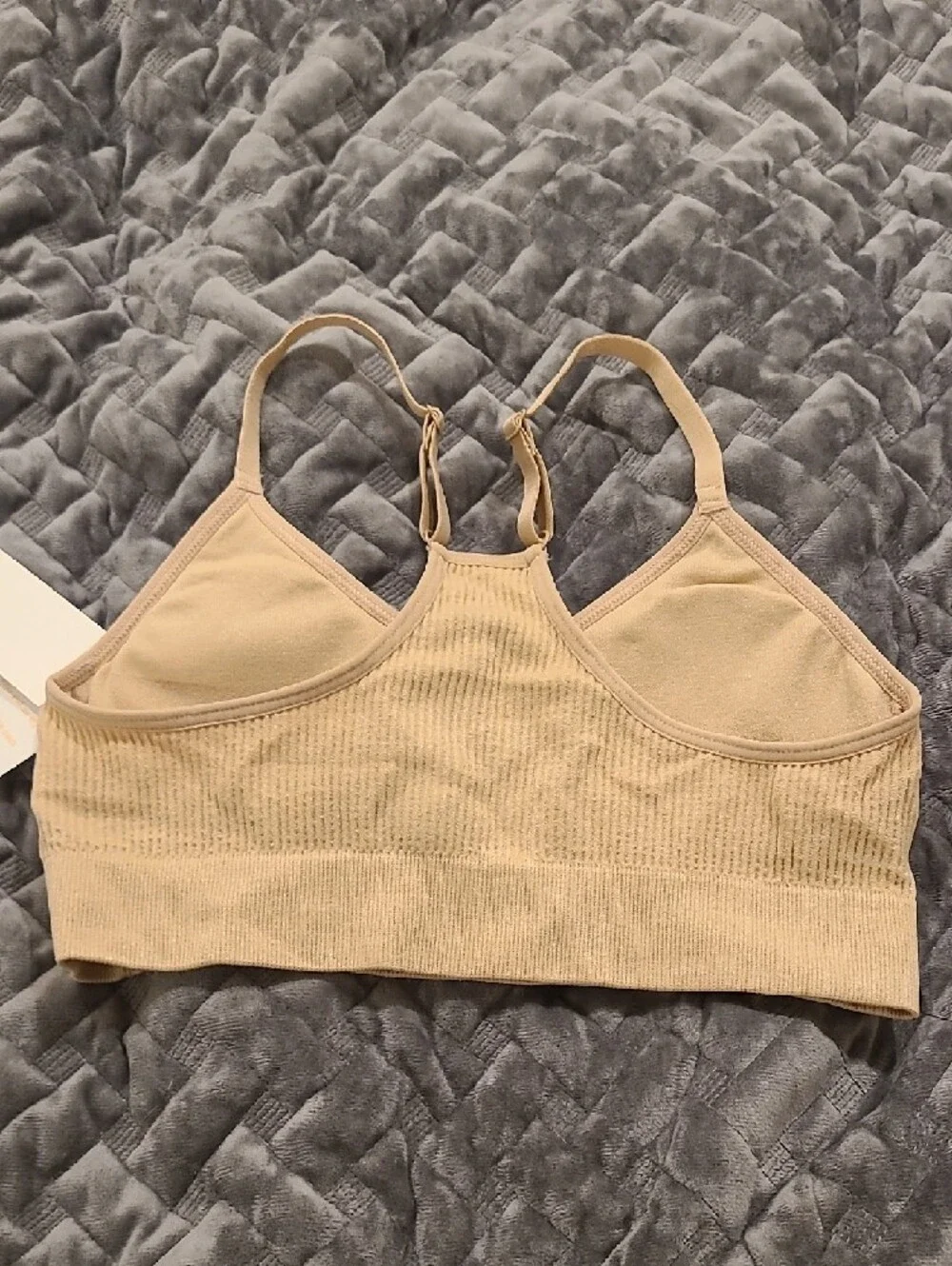 adidas White Racerback Sports Bra And Tan Racerback Sports Bra - Picture 5 of 5